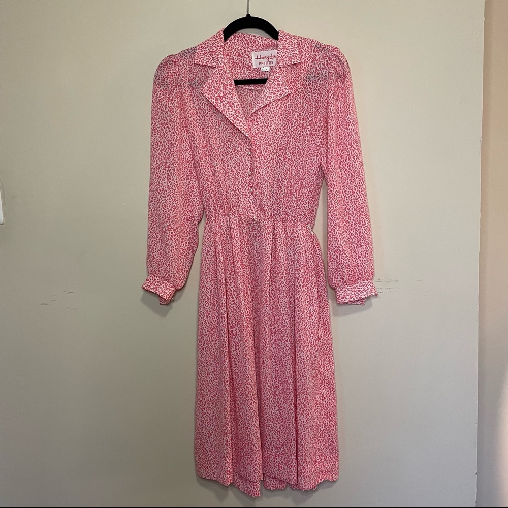 Vintage Henry Lee Petites Pink Leopard Print Dress